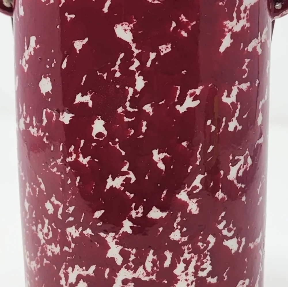 Patchwork Red Pottery Water Carrier/Vase With Handle YellowRedGreenWhite‎